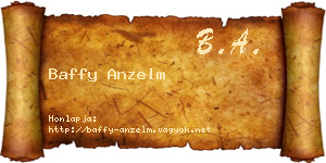 Baffy Anzelm névjegykártya